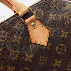 Pre Owned Louis Vuitton Speedy 30 Brown Monogram Canvas Leather Handbag