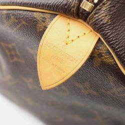 Pre Owned Louis Vuitton Speedy 30 Brown Monogram Canvas Leather Handbag 