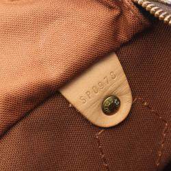 Pre Owned Louis Vuitton Speedy 30 Brown Monogram Canvas Leather Handbag 