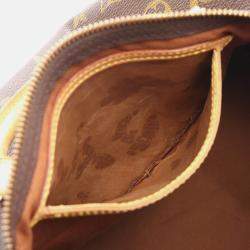 Pre Owned Louis Vuitton Speedy 30 Brown Monogram Canvas Leather Handbag 