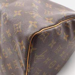 Pre Owned Louis Vuitton Speedy 30 Brown Monogram Canvas Leather Handbag 