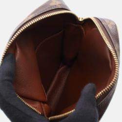 Pre Owned Louis Vuitton Danube Brown Monogram Shoulder Crossbody Bag