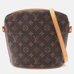 Pre Owned Louis Vuitton Drouot Brown Monogram Canvas Shoulder Bag 