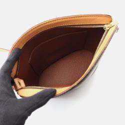 Pre Owned Louis Vuitton Drouot Brown Monogram Canvas Shoulder Bag 