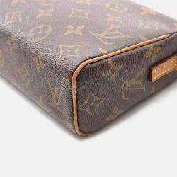 Pre Owned Louis Vuitton Recital Brown Monogram Canvas Leather Handbag