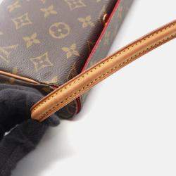 Pre Owned Louis Vuitton Recital Brown Monogram Canvas Leather Handbag