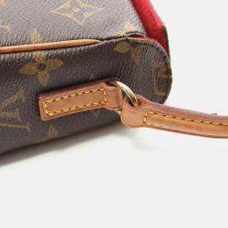 Pre Owned Louis Vuitton Recital Brown Monogram Canvas Leather Handbag