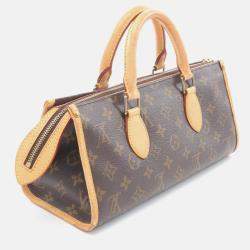 Pre Owned Louis Vuitton Popincourt Brown Monogram Canvas Leather Handbag