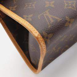 Pre Owned Louis Vuitton Popincourt Brown Monogram Canvas Leather Handbag