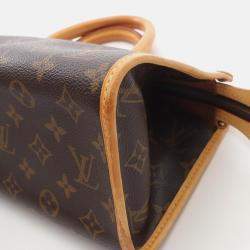 Pre Owned Louis Vuitton Popincourt Brown Monogram Canvas Leather Handbag