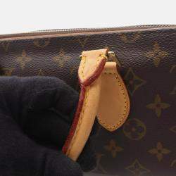 Pre Owned Louis Vuitton Popincourt Brown Monogram Canvas Leather Handbag