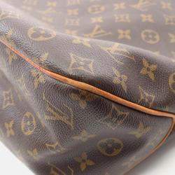 Pre Owned Louis Vuitton Delightful Brown Monogram Canvas Leather MM Shoulder Bag 