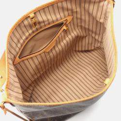 Pre Owned Louis Vuitton Delightful Brown Monogram Canvas Leather MM Shoulder Bag 