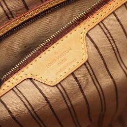 Pre Owned Louis Vuitton Delightful Brown Monogram Canvas Leather MM Shoulder Bag 