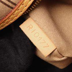 Pre Owned Louis Vuitton Delightful Brown Monogram Canvas Leather MM Shoulder Bag 
