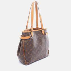 Pre Owned Louis Vuitton Batignolles Vertical Brown Monogram Canvas Tote
