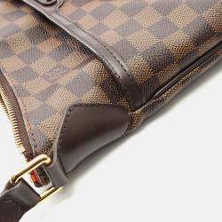 Pre Owned Louis Vuitton Bloomsbury Pm Shoulder Bag Damier Canvas Leather Ebene