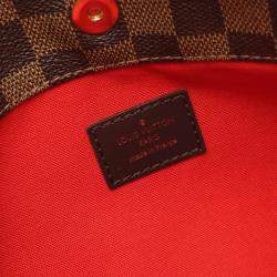 Pre Owned Louis Vuitton Bloomsbury Pm Shoulder Bag Damier Canvas Leather Ebene