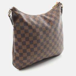 Pre Owned Louis Vuitton Bloomsbury Pm Shoulder Bag Damier Canvas Leather Ebene