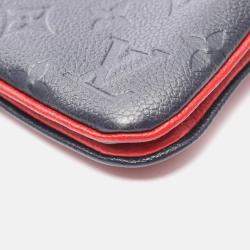 Pre Owned Louis Vuitton Pochette Double Zip Shoulder Bag Monogram Empreinte Red