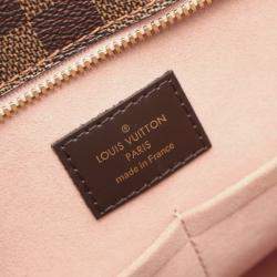 Pre Owned Louis Vuitton Jersey Shoulder Tote Bag Damier Canvas Leather Ebene