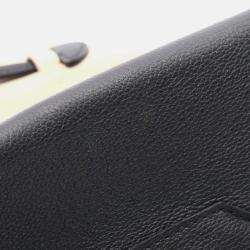Pre Owned Louis Vuitton Lockme Mm Handbag Leather Vanille Noir