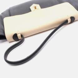 Pre Owned Louis Vuitton Lockme Mm Handbag Leather Vanille Noir