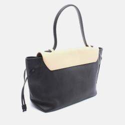 Pre Owned Louis Vuitton Lockme Mm Handbag Leather Vanille Noir
