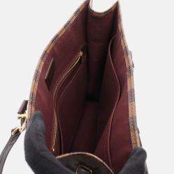 Pre Owned Louis Vuitton Sac Plat Pm Shoulder Tote Bag Damier Canvas Ebene