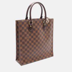 Pre Owned Louis Vuitton Sac Plat Pm Shoulder Tote Bag Damier Canvas Ebene