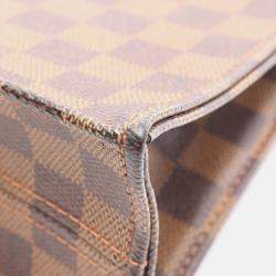 Pre Owned Louis Vuitton Sac Plat Pm Shoulder Tote Bag Damier Canvas Ebene