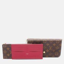 Pre Owned Louis Vuitton Pochette Felicie Chain Shoulder Bag Monogram Fuschia
