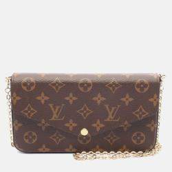 Pre Owned Louis Vuitton Pochette Felicie Chain Shoulder Bag Monogram Fuschia