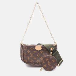 Pre Owned Louis Vuitton Multi Pochette Accessoires Shoulder Bag Monogram Khaki