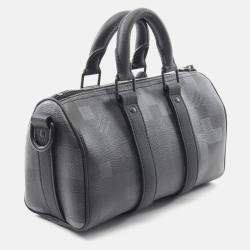 Pre Owned Louis Vuitton Keepall Bandouliere 25 Shoulder Handbag Monogram Macassar