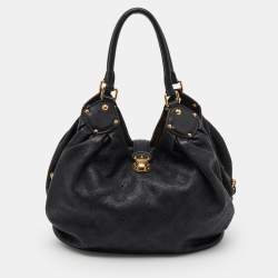 Pre Owned Louis Vuitton Black Monogram Mahina Leather Surya L Bag