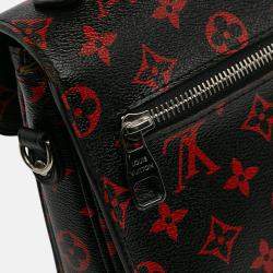 Pre Owned Louis Vuitton Black Red Monogram Infrarouge Pochette Metis