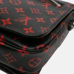 Pre Owned Louis Vuitton Black Red Monogram Infrarouge Pochette Metis