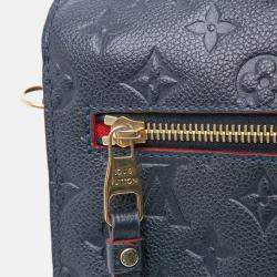 Pre Owned Louis Vuitton Navy Blue Monogram Empreinte Pochette Metis