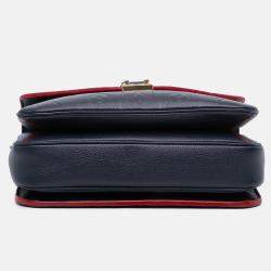 Pre Owned Louis Vuitton Navy Blue Monogram Empreinte Pochette Metis