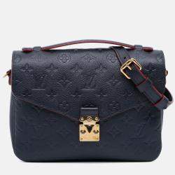 Pre Owned Louis Vuitton Navy Blue Monogram Empreinte Pochette Metis