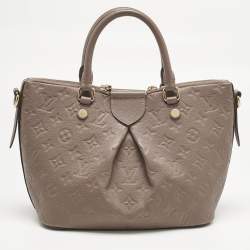 Pre Owned Louis Vuitton Beige Monogram Empreinte Leather Mazarine PM Bag
