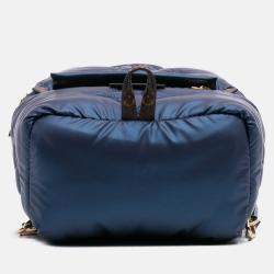 Pre Owned Louis Vuitton Navy Blue Monogram Econyl Pillow Mini Palm Springs