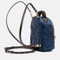 Pre Owned Louis Vuitton Navy Blue Monogram Econyl Pillow Mini Palm Springs