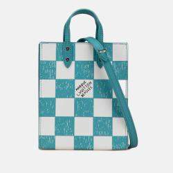 Pre Owned Louis Vuitton Blue Damier Checkerboard Sac Plat XS