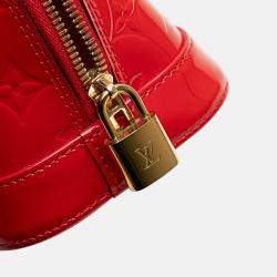 Pre Owned Louis Vuitton Red Monogram Vernis Alma BB