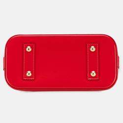 Pre Owned Louis Vuitton Red Monogram Vernis Alma BB