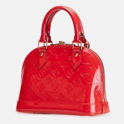 Pre Owned Louis Vuitton Red Monogram Vernis Alma BB