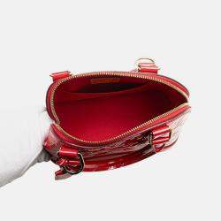 Pre Owned Louis Vuitton Red Monogram Vernis Alma BB