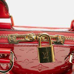 Pre Owned Louis Vuitton Red Monogram Vernis Alma BB